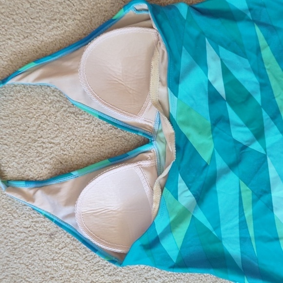 Beach Native Blue Tankini & Skirt Bikini Bottom Swimsuit Set Size 10 - Picture 4 of 10